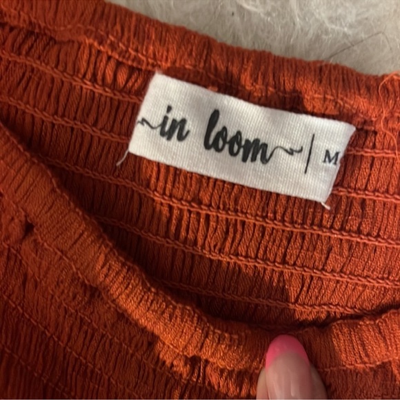 ❤️IN LOOM Rust Color Long Sleeve Tiered Bohemian Peasant Maxi Dress - Picture 8 of 8